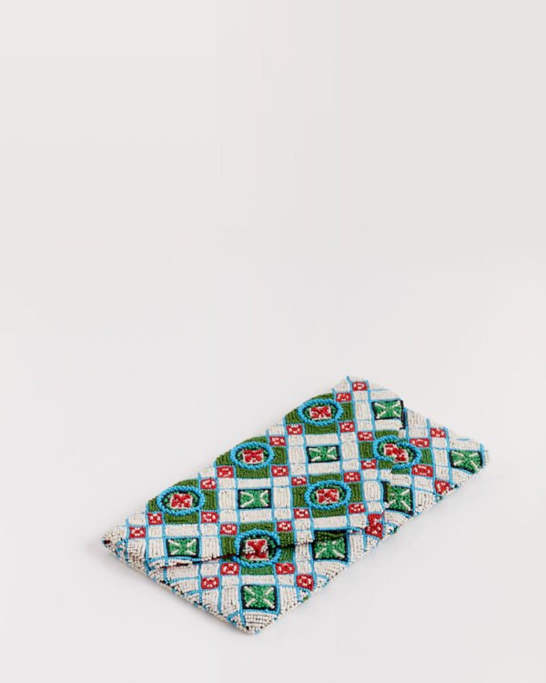 Handbeaded Clutch (Peranakan Wall in Red. Green & Blue) - Image 4